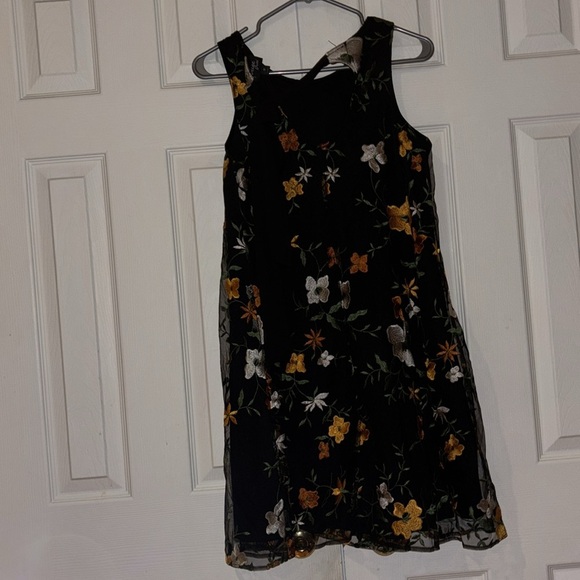 ECI New York Embroidered Floral Mesh Overlay Swing sleeveless party Dress - Picture 6 of 13